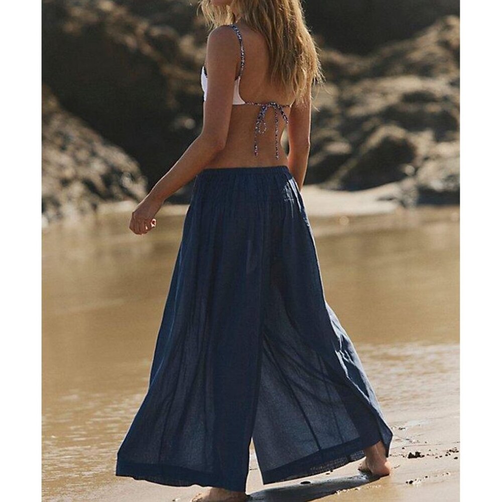 Free People Navy Wide Leg Pants